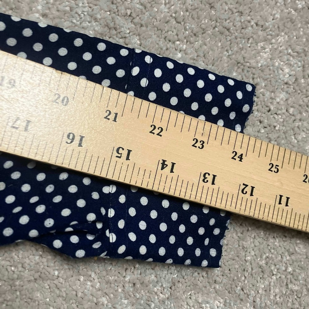 Vintage 70s Sears Kings Road Mens Blue Polka Dot Disco Shirt 16 Large Dagger - Picture 12 of 14